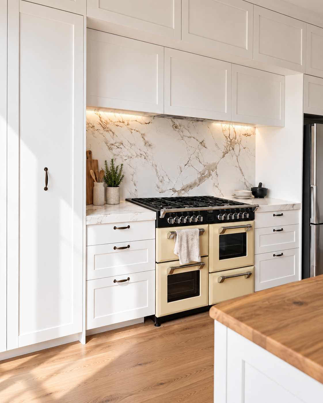 Howick kitchen — cream shaker cabinetry with freestanding range cooker